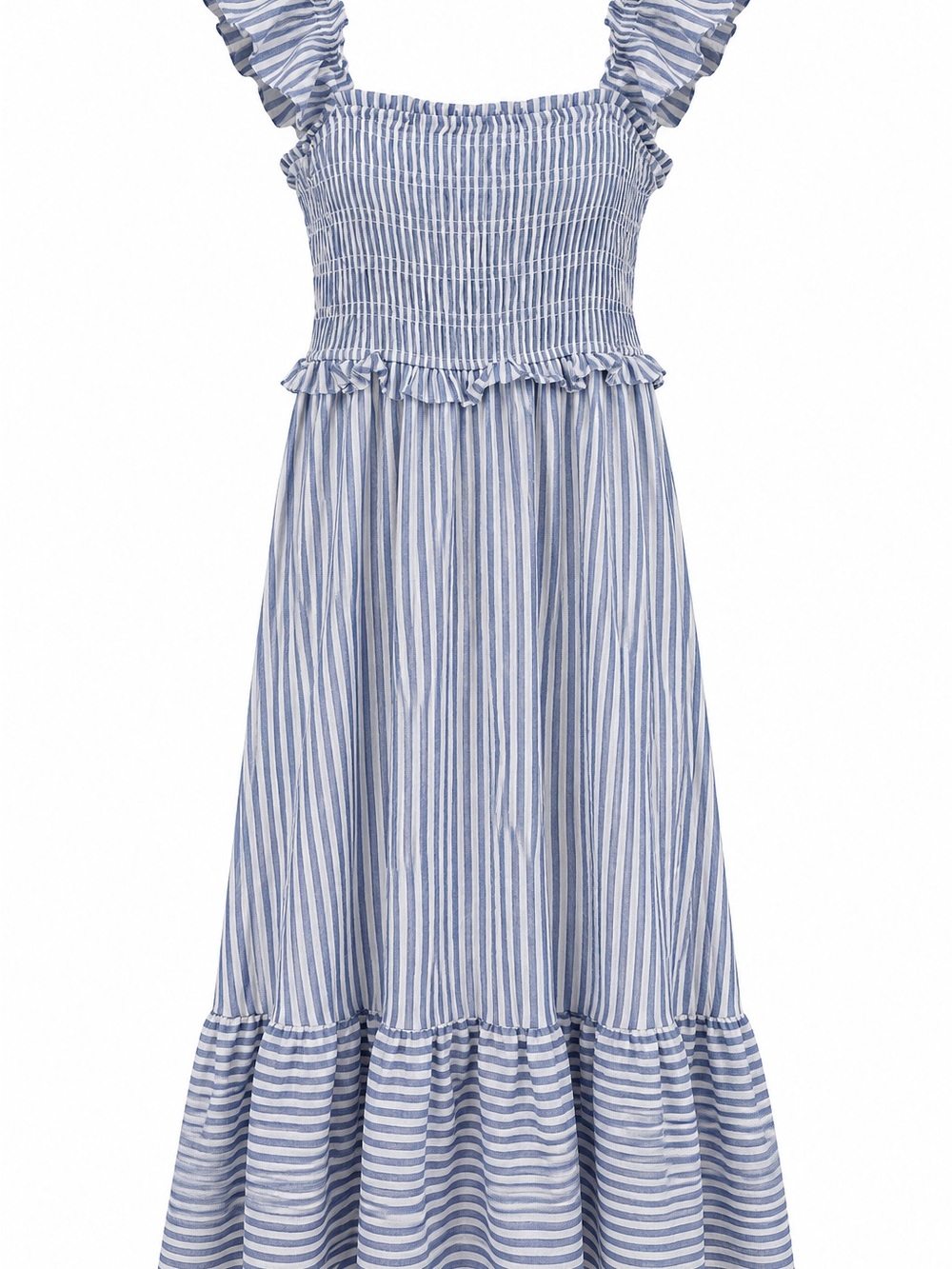 Blu Pepper Blue and White Striped Maxi Dress